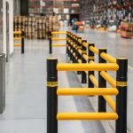 Yaya Yolu Esnek Bariyer – Forklift Güvenlik Ayırıcı Esnek Delinatör (Sarı, Darbe Emici)